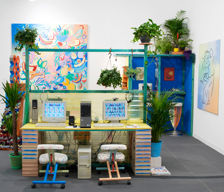 Sol Calero, Ciber Café, Installation View, Frieze London, 2014. Courtesy of the artist and Laura Bartlett Gallery, London.
