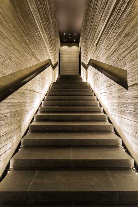 Staircase, Mu Xin Art Museum. Photo: Shen Zhonghai Courtesy of OLI Architecture PLLC.