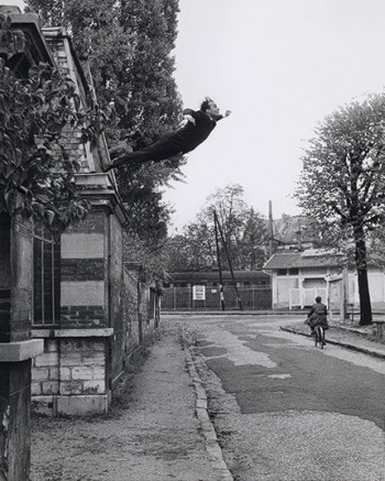 Yves Klein, "Leap into the Void," 1960. © Yves Klein, ADAGP, Paris. Photo: Shunk–Kender © Roy Lichtenstein Foundation.