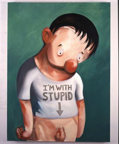 Nicole Eisenman, "I'm with Stupid," 2001. Courtesy of the artist and Susanne Vielmetter Los Angeles Projects.