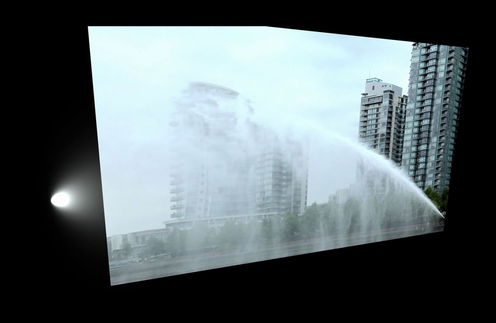 Neïl Beloufa, "People’s passion, lifestyle, beautiful wine, gigantic glass towers, all surrounded by water," 2011 (video still).