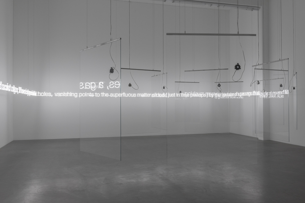 Cerith Wyn Evans's self-titled installation at Galerie Neu, 2016. Courtesy the artist and the gallery. 