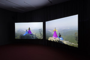 “Image Credit: Im Heung-soon, "Bukhansan/Bukhangang"HD, 2-channel video, 5.1 Ch sound. Duration 28:12 min, 2015-2016. Courtesy of Esther Schipper Gallery. Photo: © Andrea Rossetti."