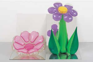 Jeff Koons, "Inflatable Flowers (Short Pink, Tall Purple)," 1979.