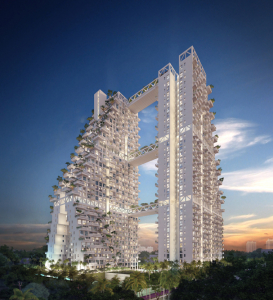 Sky Habitat_Night view_image courtesy of Safdie Architects_CP